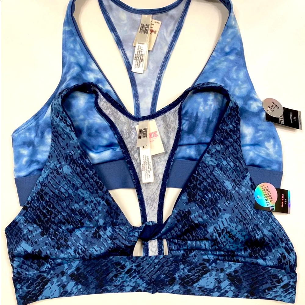 2 NWT M PINK Ultimate Twist Front Sports Bras